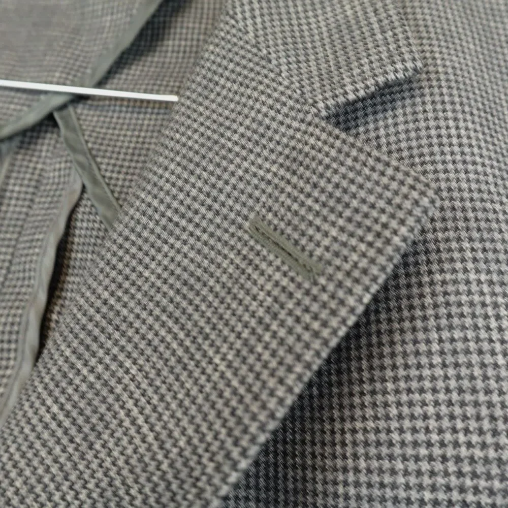 Peter Millar Blazer 54R Gray Houndstooth Sport Coat Wool Jacket Unconstructed